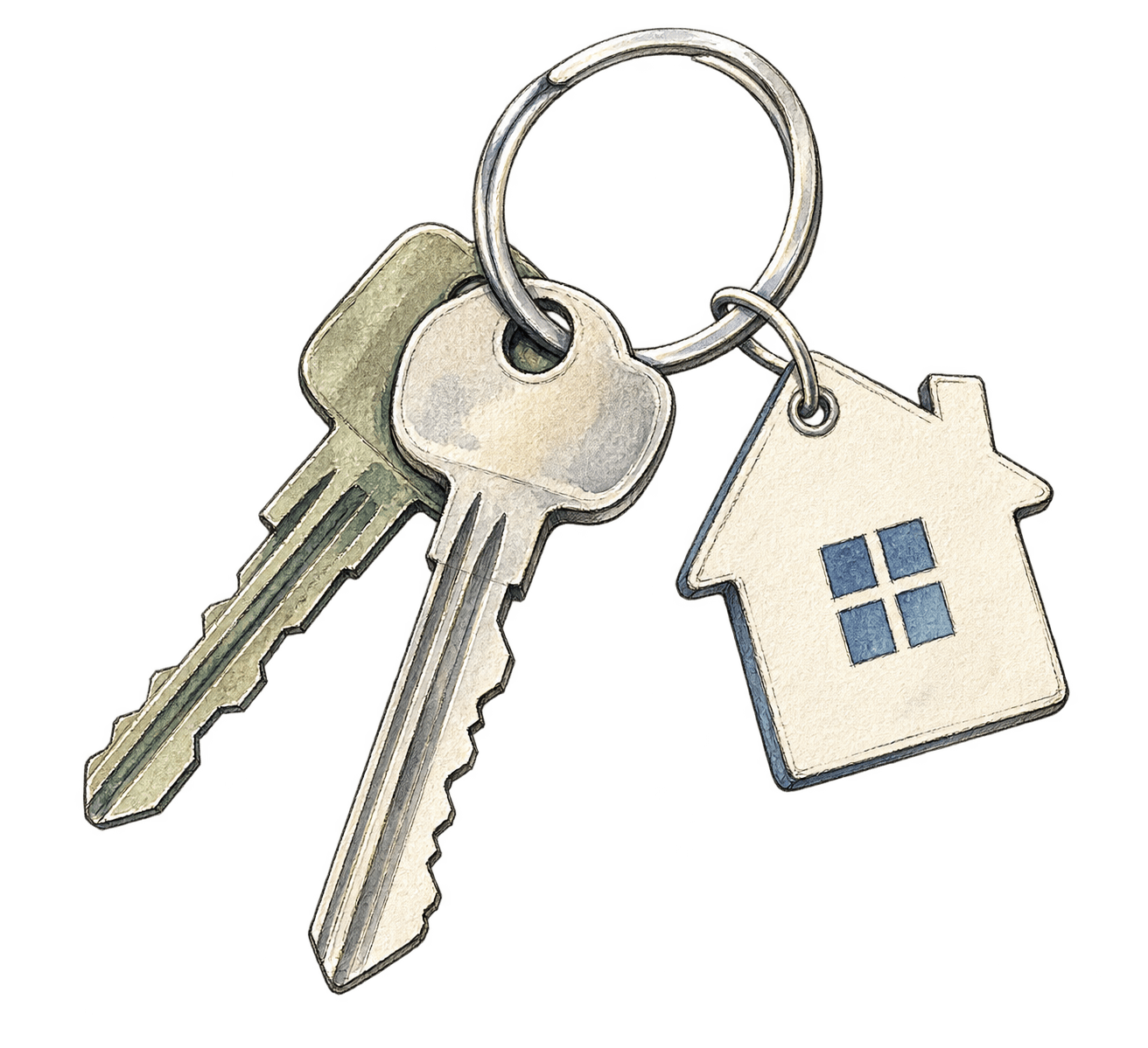 Illustration of property keys representing acquisition financing